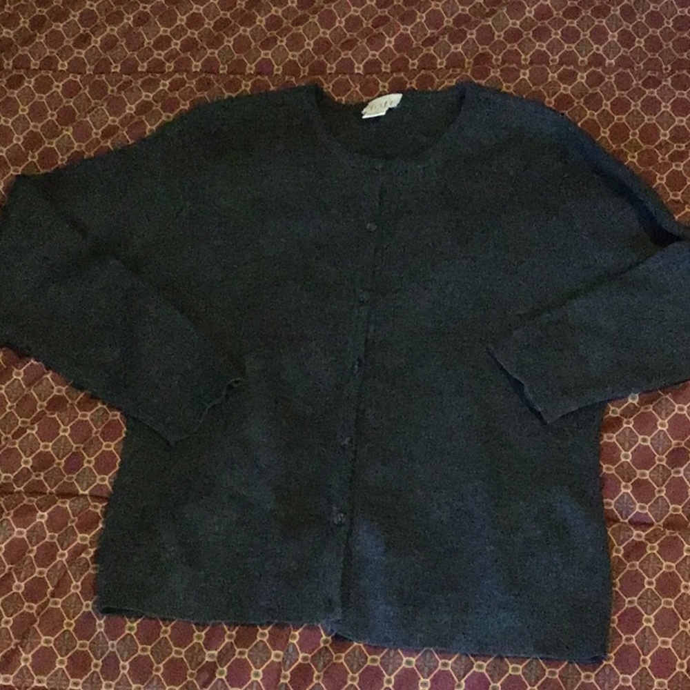 Loft size L gray sweater cardigan